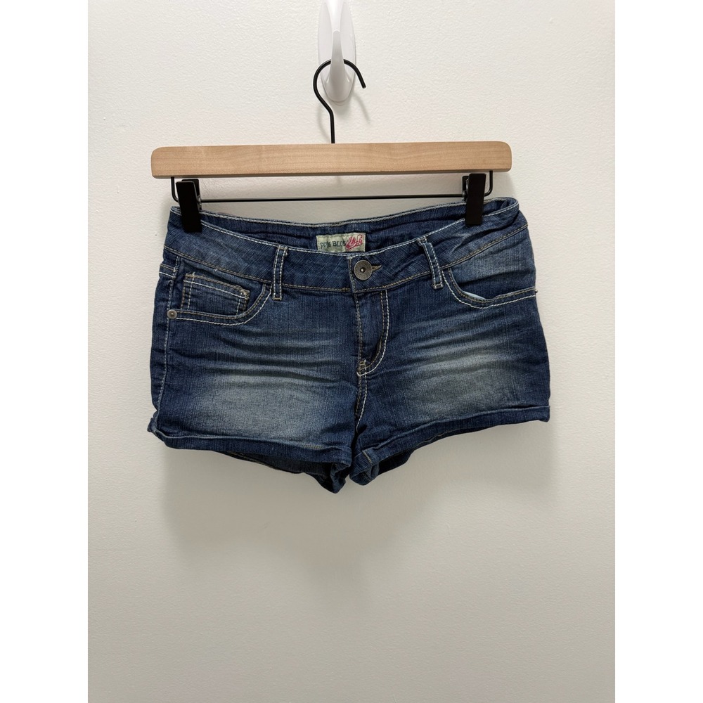 Paris Blues Denim Shorts Medium Wash Low Rise Size 5 Cut off Micro